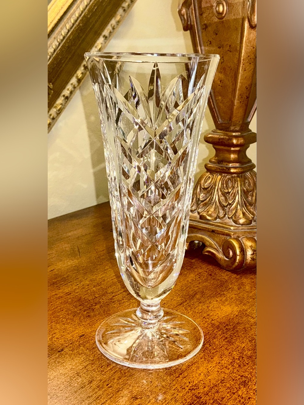 Waterford Crystal 7” Kilbarry Footed Flared Flower Vase-Signed
